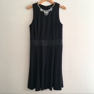 Lauren Ralph Lauren Black Dress Sz 8 Bead neckline